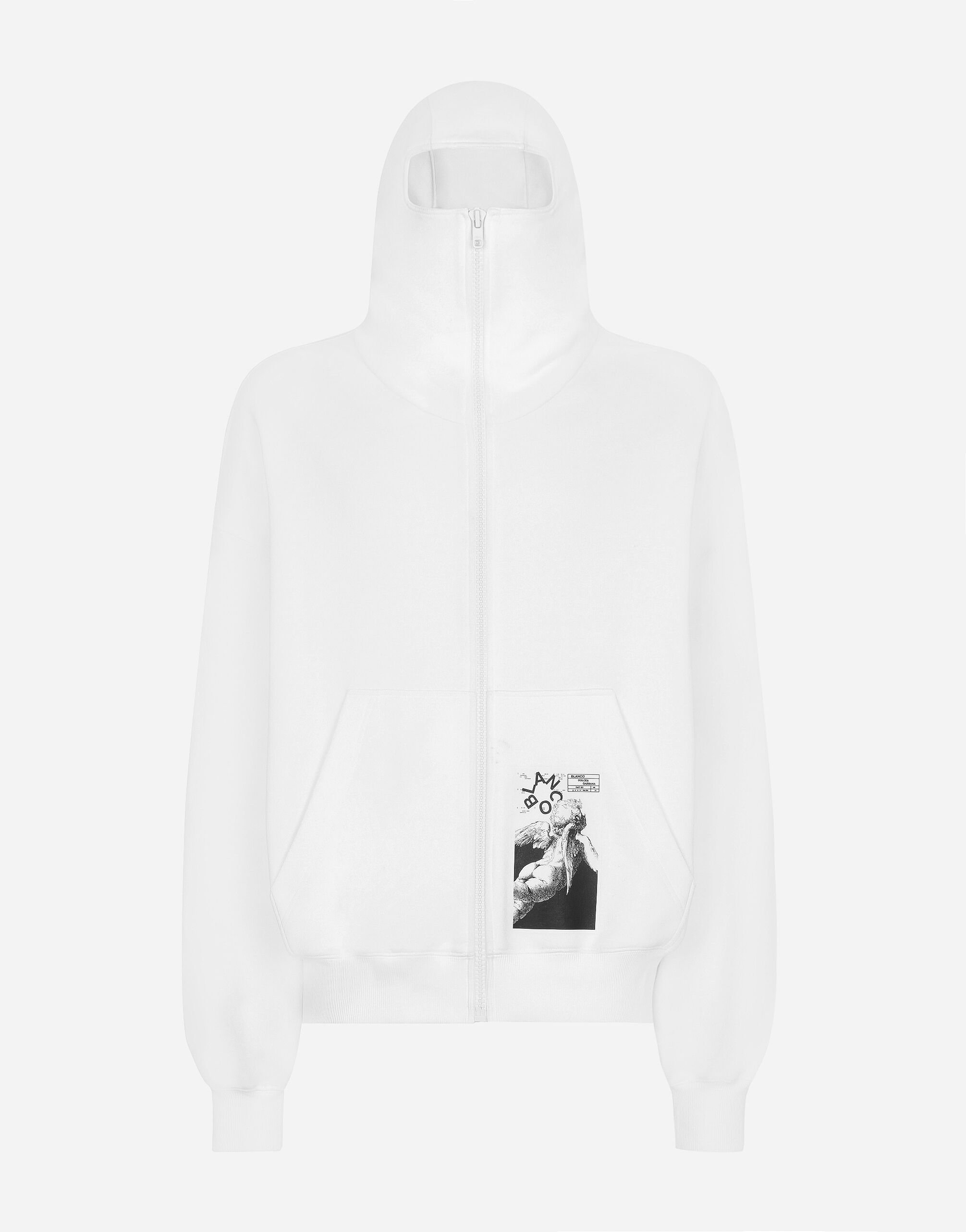 Dolce & Gabbana DOLCE&GABBANA BLANCO jersey hoodie with angel print Black G9AKATHU7PP