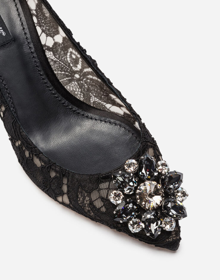 Dolce & Gabbana Lace rainbow pumps with brooch detailing Black CD0066AL198