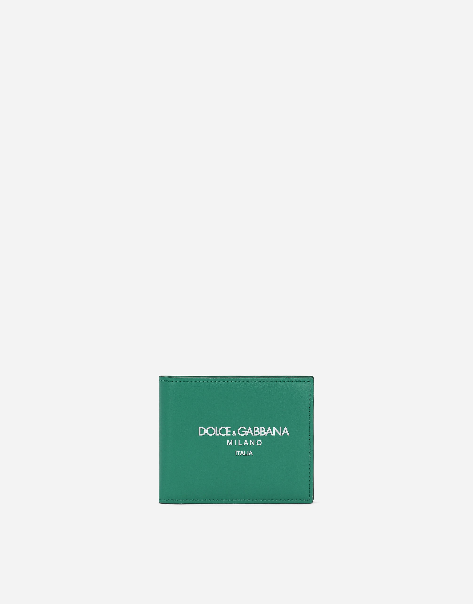 Dolce & Gabbana Calfskin bifold wallet with logo Green BP1321AN244