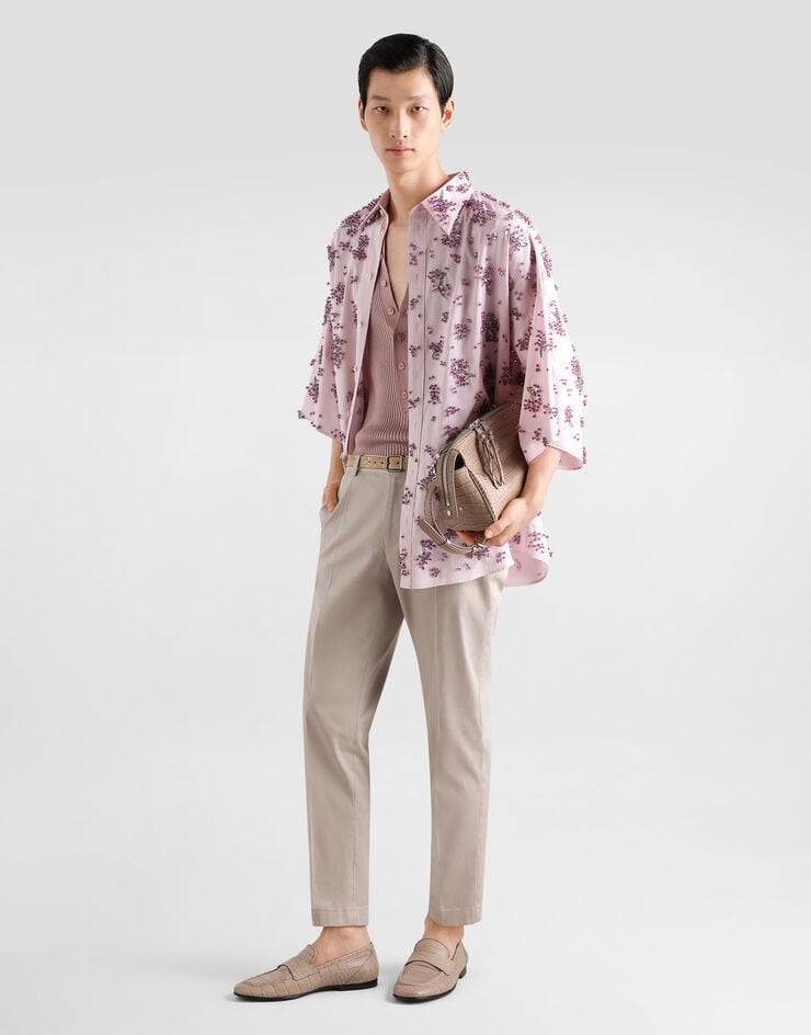 Dolce & Gabbana Cotton shirt with embroidery Multicolor G5PF9ZGK236