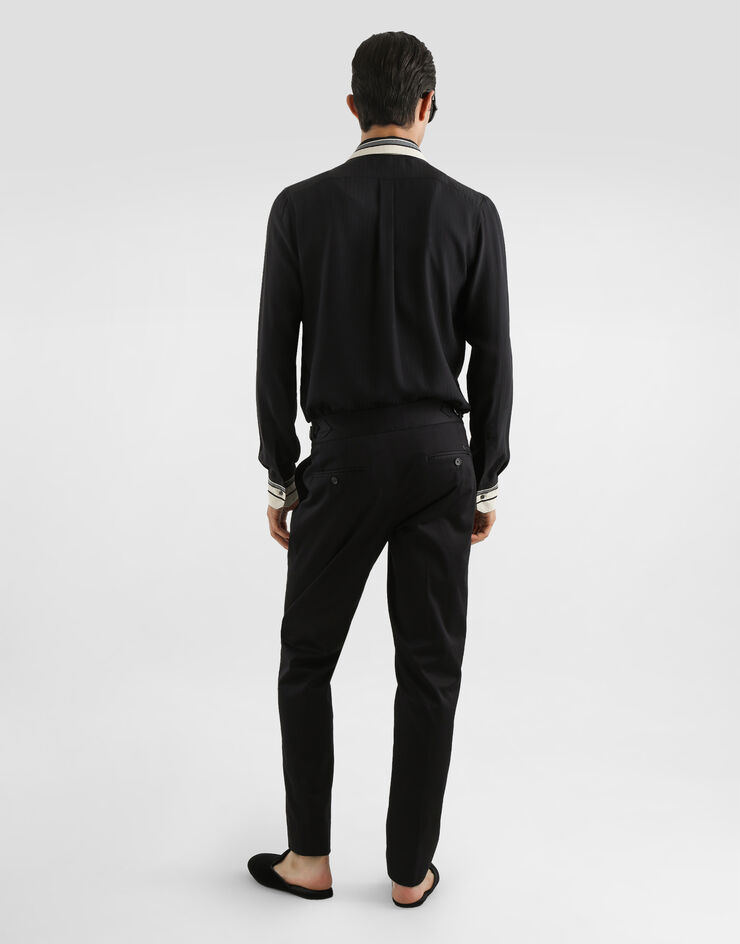 Dolce & Gabbana Hemd Martini aus Jacquard mit Logo-Print und Streifenmuster Multicolor G5ML1THI11T