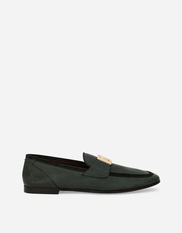 Dolce & Gabbana DG 徽标小牛皮莫卡辛鞋 黑 A30248AQ237
