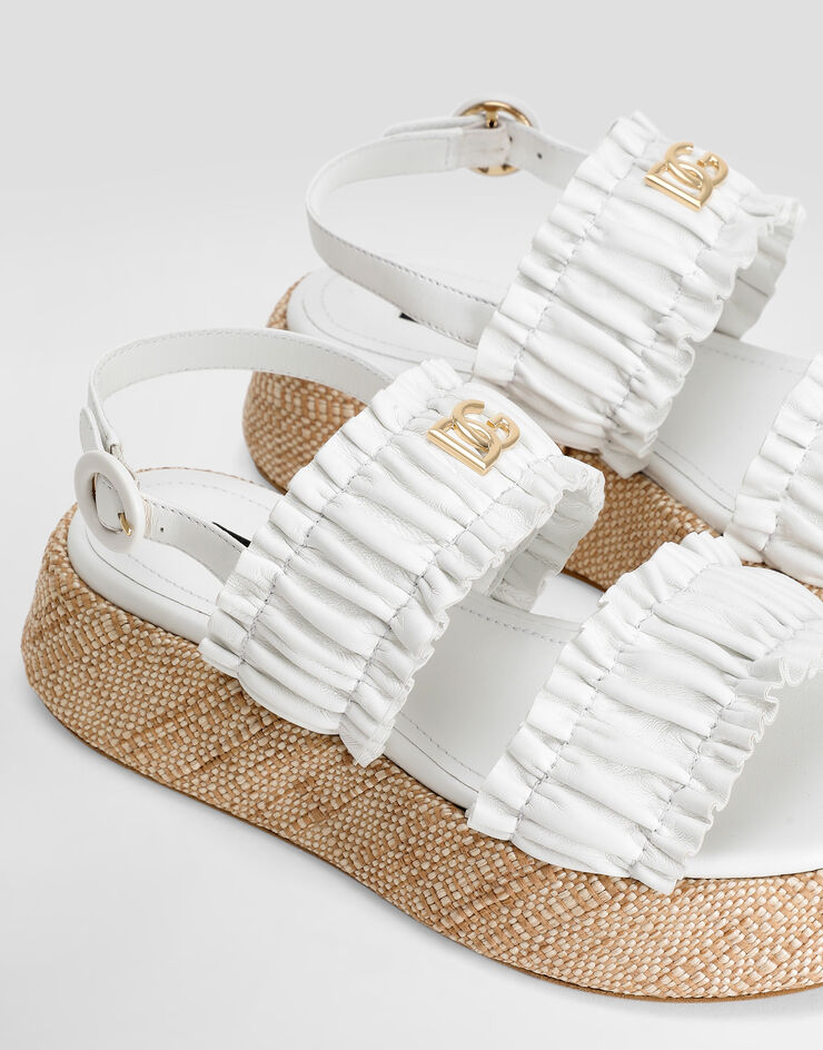 Dolce & Gabbana WeDGe sandals in nappa leather White D11388A1850