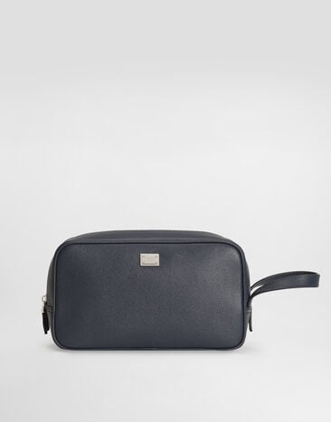 Dolce & Gabbana Toiletry bag in calfskin leather Blue BT3310A0701