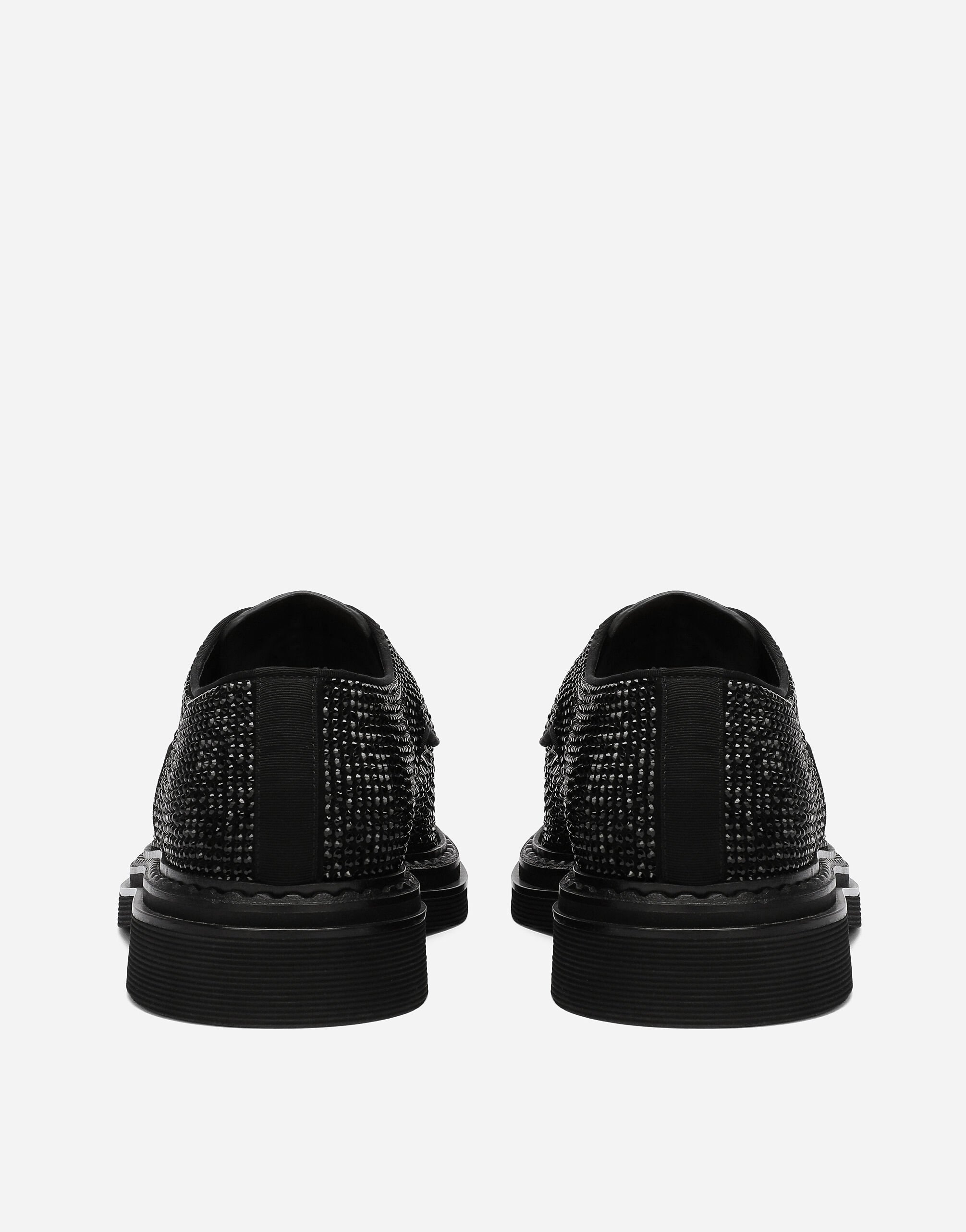 Suede Derby shoes with fusible rhinestone detailing in Multicolor for Men Dolce Gabbana