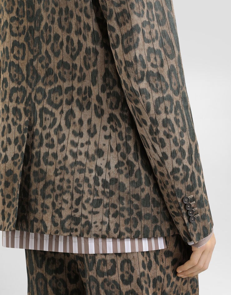 Dolce & Gabbana Leopard-print jacquard double-breasted jacket Print G2QS7TFRMEC