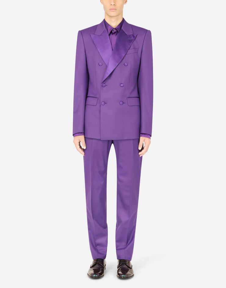 Dolce & Gabbana Double-breasted stretch wool Sicilia-fit suit Purple GKGJMTFUBE7
