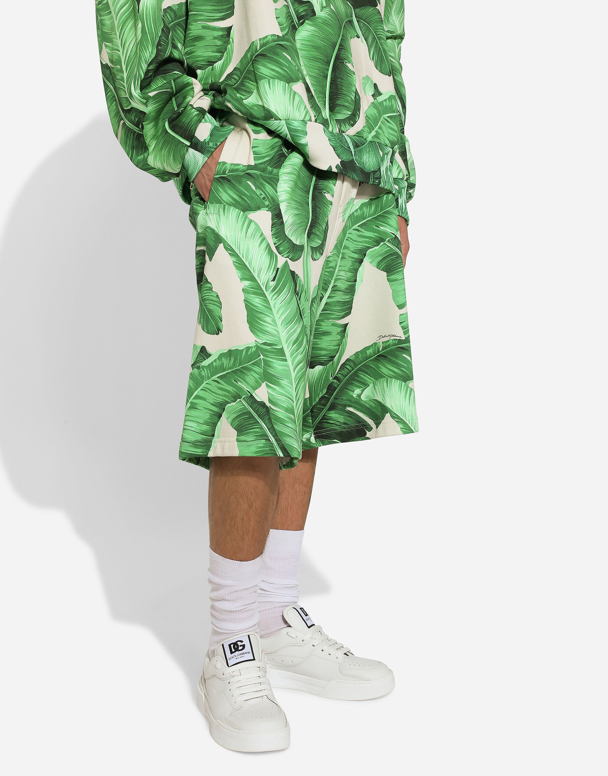 Banana tree print jogging shorts in Print for Men Dolce Gabbana