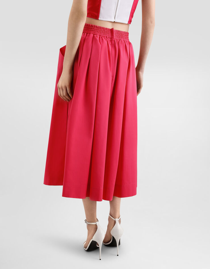 Dolce & Gabbana Cotton calf-length circle skirt Fuchsia F4CFETFU61A