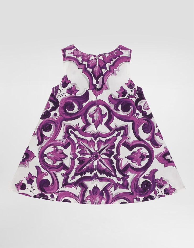 Dolce & Gabbana Majolica-print sleeveless cotton poplin dress Multicolor L24DH5HH5EN