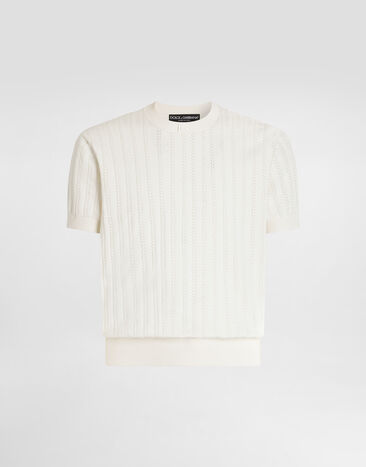 Dolce & Gabbana Fine-gauge cotton knit pullover Dolce & Gabbana Fine-gauge cotton knit pullover White GXX03ZJBCJV