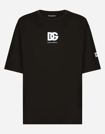 Dolce & Gabbana Short-sleeved T-shirt with DG logo patch Black GY6UETGH311