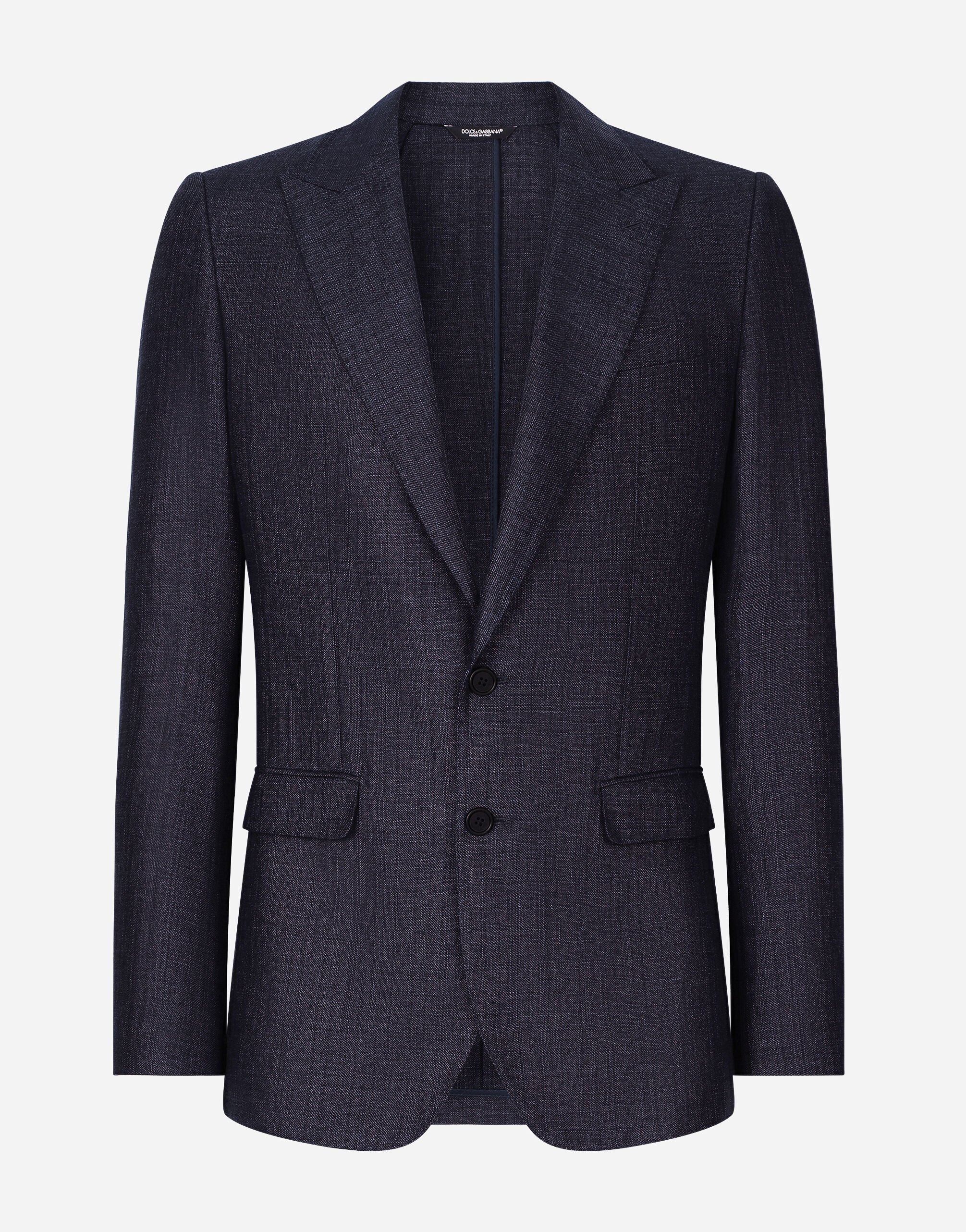 Dolce & Gabbana Single-breasted linen-blend Taormina-fit jacket Black G2RQ2TGF815