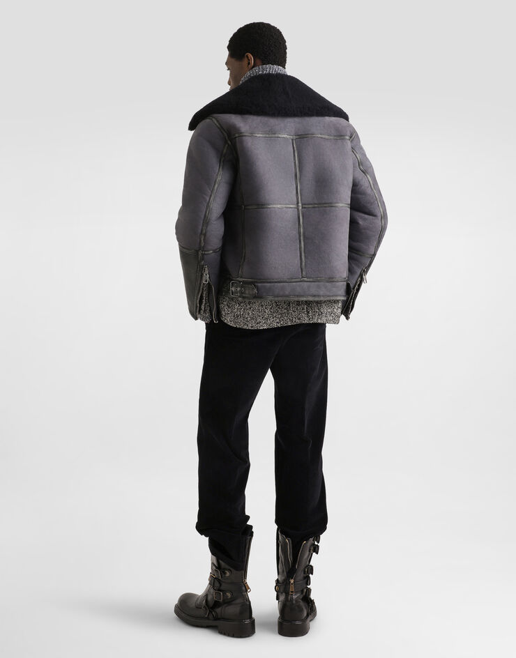 Dolce & Gabbana Double-breasted jacket in chevron wool Multicolor G2NZ2TFCZAH