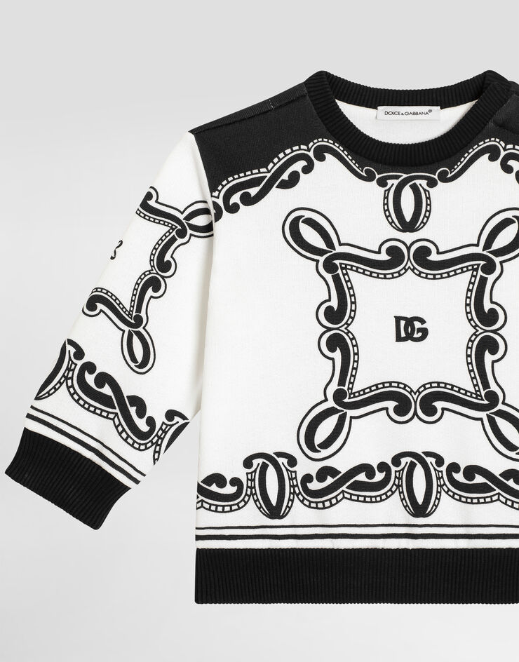 Dolce & Gabbana سويت شيرت بياقة دائرية وطبعة ربطة رأس مطبعة L1JWDOII7FQ
