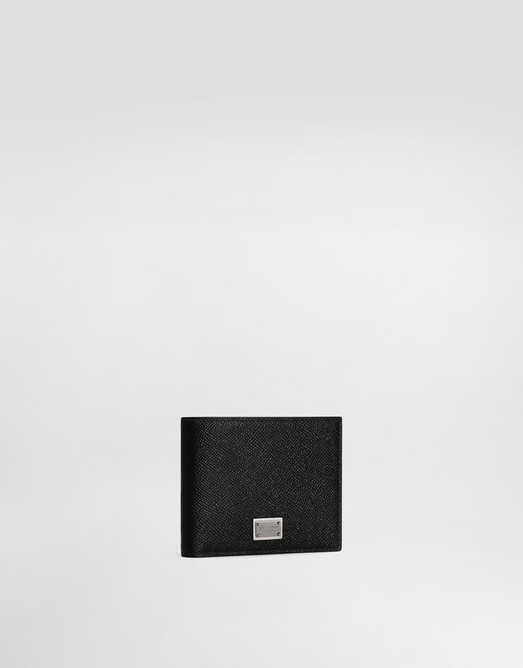 Dolce & Gabbana Calfskin wallet with coin pocket and logo tag Black BP3102AG219