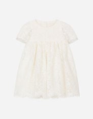 Dolce & Gabbana Empire-line lace christening dress with short sleeves Multicolor L0EGG0G7J1C