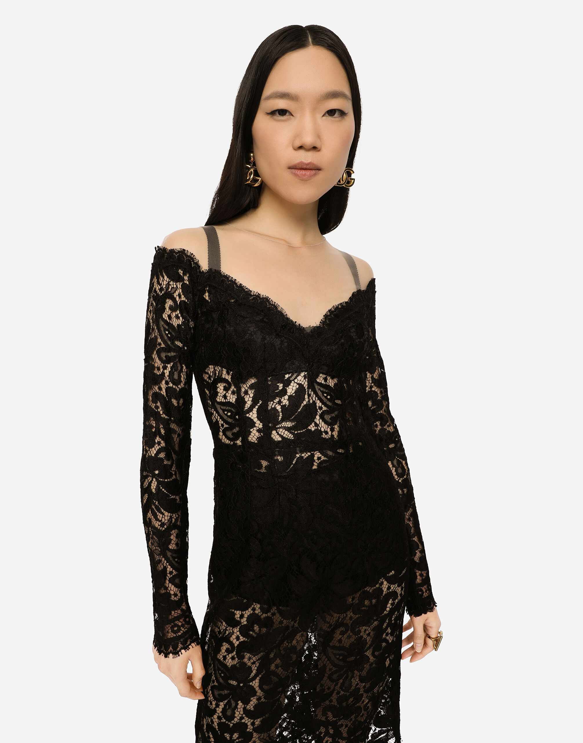 Dolce gabbana black lace deals dress
