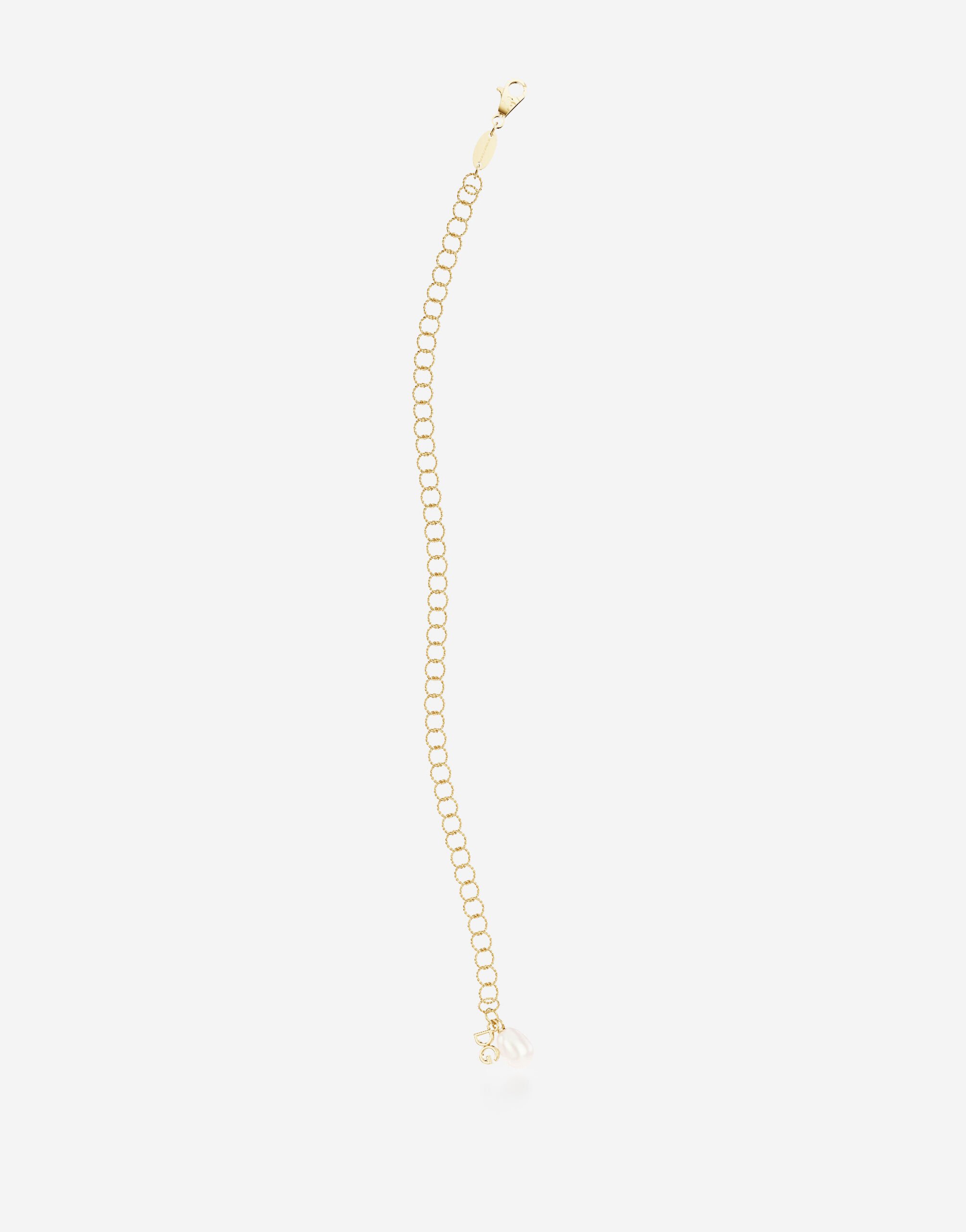 Dolce & Gabbana Rainbow alphabet  18 kt yellow gold twisted wire chain bracelet Weiss WBQA1GWTSQS