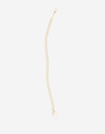 Dolce & Gabbana Pulsera de hilo retorcido Rainbow Alphabet en oro amarillo 18 kt Blanco WBQA1GWTSQS