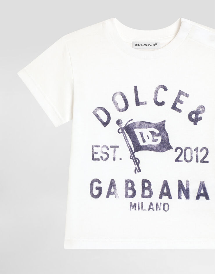 Dolce & Gabbana Футболка из джерси с логотипом Dolce&Gabbana White L1JTEYG7OIH