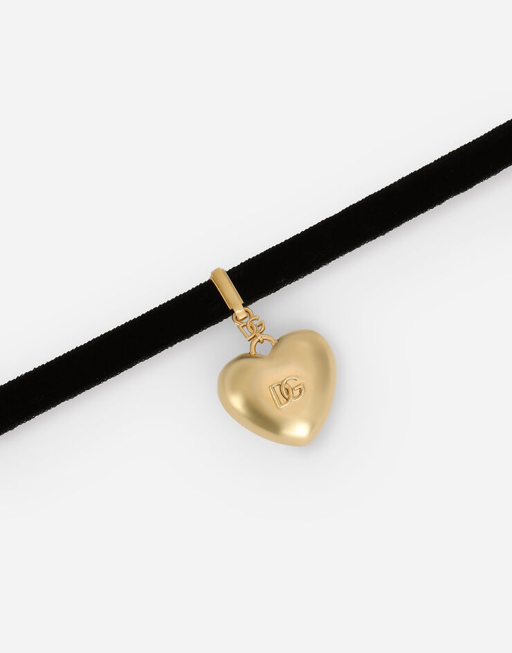 Dolce & Gabbana قلادة بشريط مخمل بقلب شعار DG متعدد الألوان WNQ8S2W1111