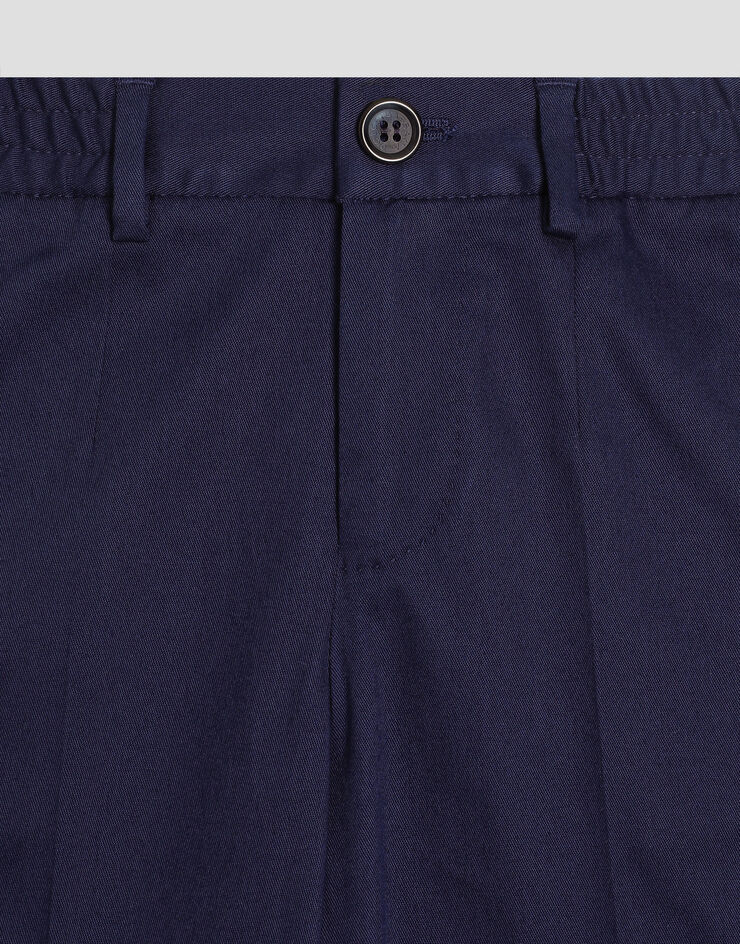 Dolce & Gabbana Classic cotton pants with Dolce&Gabbana logo Blue L44P74FUFNX