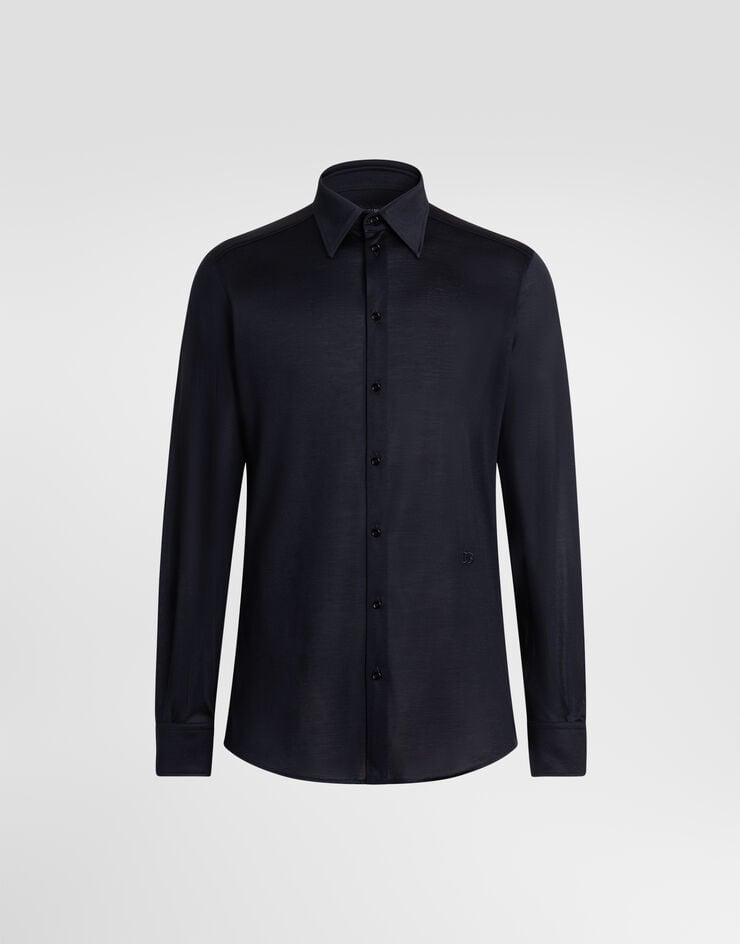 Dolce & Gabbana Martini silk jersey shirt Dolce & Gabbana Martini silk jersey shirt Blue G5OX5ZFU75F