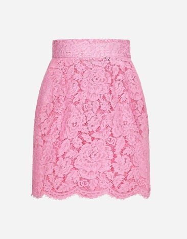 Dolce & Gabbana Branded floral cordonetto lace miniskirt Print F4CS6THS5Q0