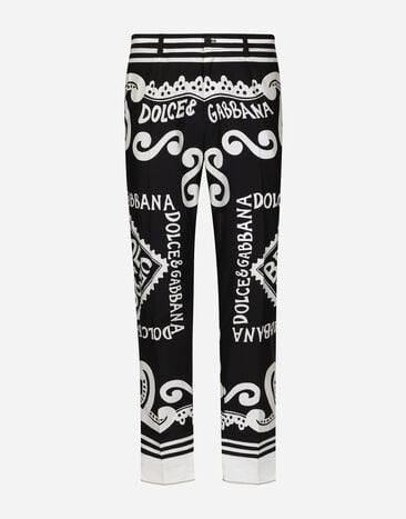 Dolce & Gabbana Pantalone in popeline di cotone stampa Marina Stampa GVCRATHI1QB