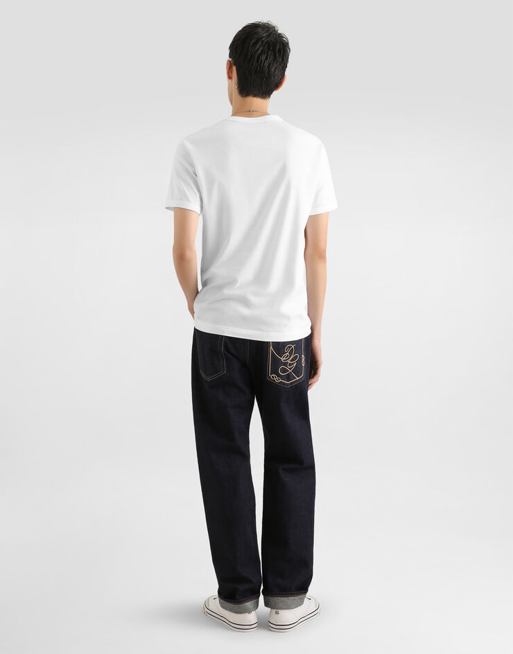Dolce & Gabbana Cotton t-shirt with patch White G8PV1ZG7Q1Y
