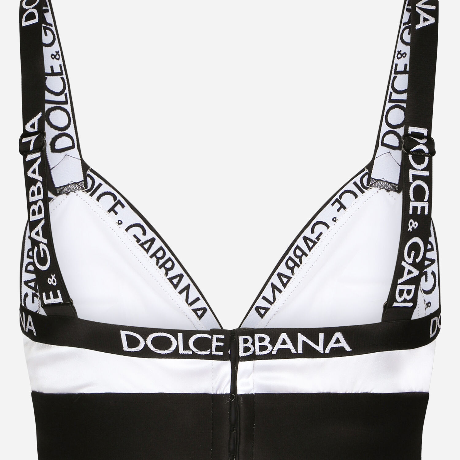 Dolce & Gabbana Logo Band Cotton Jersey Sports Bra in White
