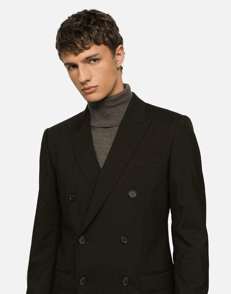 Dolce & Gabbana Double-breasted stretch wool Martini-fit suit Black GK7SMTGF874