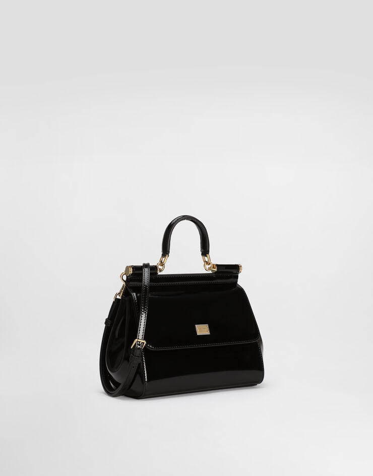 Dolce & Gabbana Henkeltasche Sicily mittelgroß Schwarz BB6003A1037