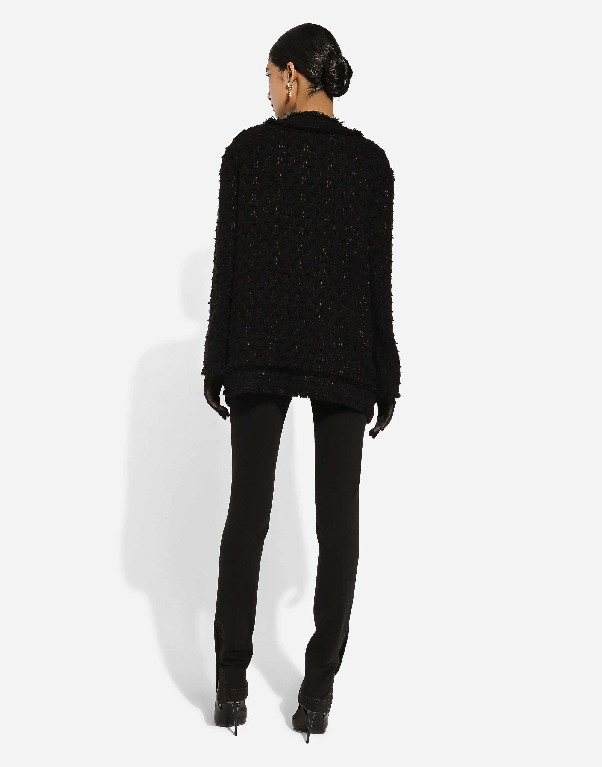 Single-breasted rush-stitch jacket in Black for Women