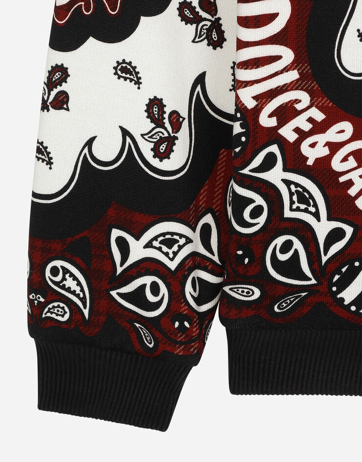 Dolce & Gabbana CAPPUCCIO CON ZIP Stampa L4JWJTII7CX