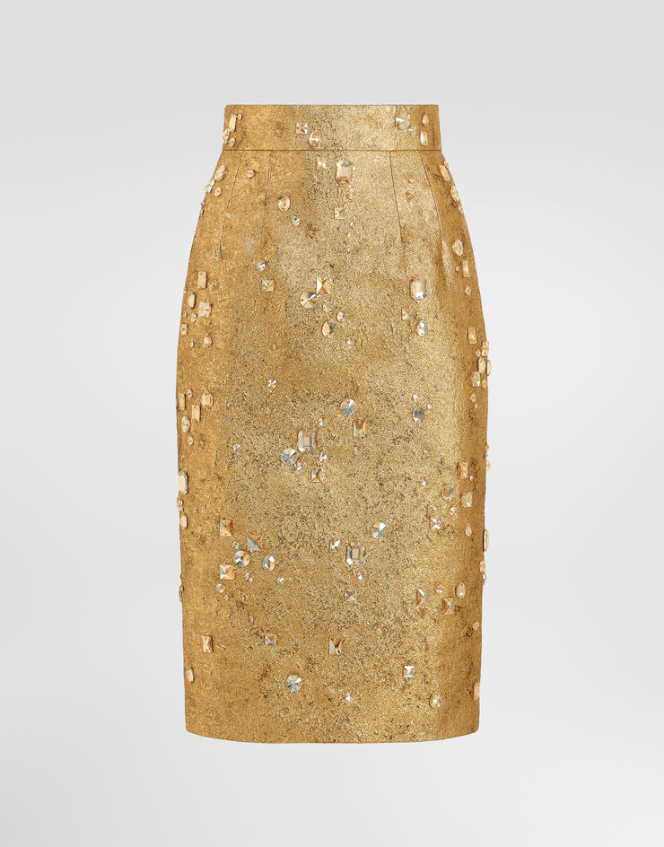 Dolce & Gabbana Jacquard skirt with embroidery Dolce & Gabbana Jacquard skirt with embroidery Multicolor F4DFPZGDD0V