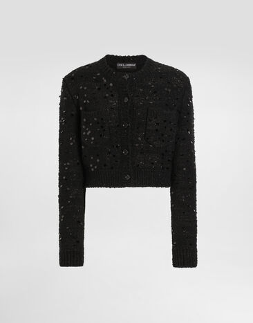 Dolce & Gabbana Wool blend cardigan Black FXVC2ZJFMZX