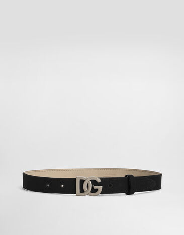 Dolce & Gabbana Canvas belt with Dolce&Gabbana logo Blue LBKAG2JBCF8