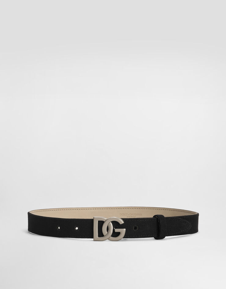 Dolce & Gabbana Canvas belt with Dolce&Gabbana logo Black EC0083AT661