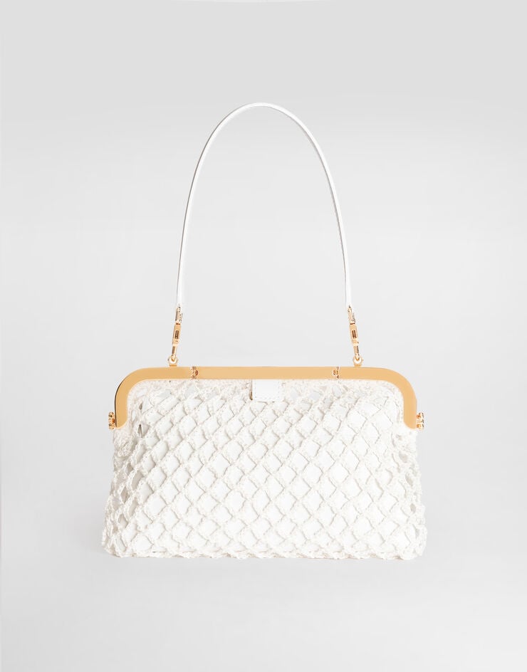 Dolce & Gabbana 핸드백 Amanda 메쉬, 팜멜라토 카프스킨 소재 White BB7920A0699