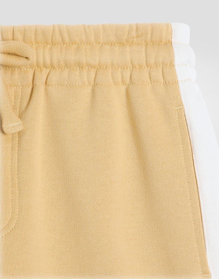 Dolce & Gabbana Fleece bermuda shorts with print Yellow L4JQXKG7PWP