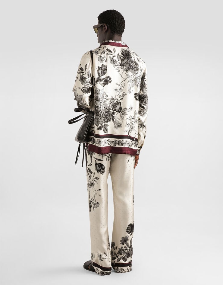 Dolce & Gabbana Flower bouquet-print twill shirt Multicolor G5IF1THI10O