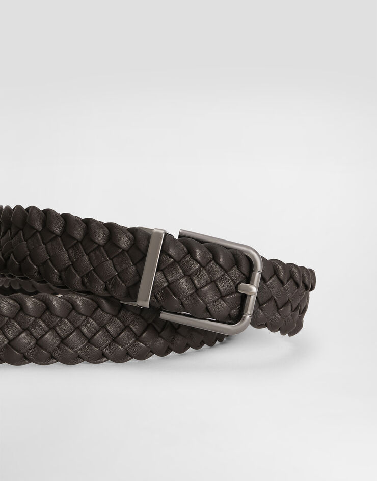 Dolce & Gabbana Woven goatskin belt Brown BC4337AD503