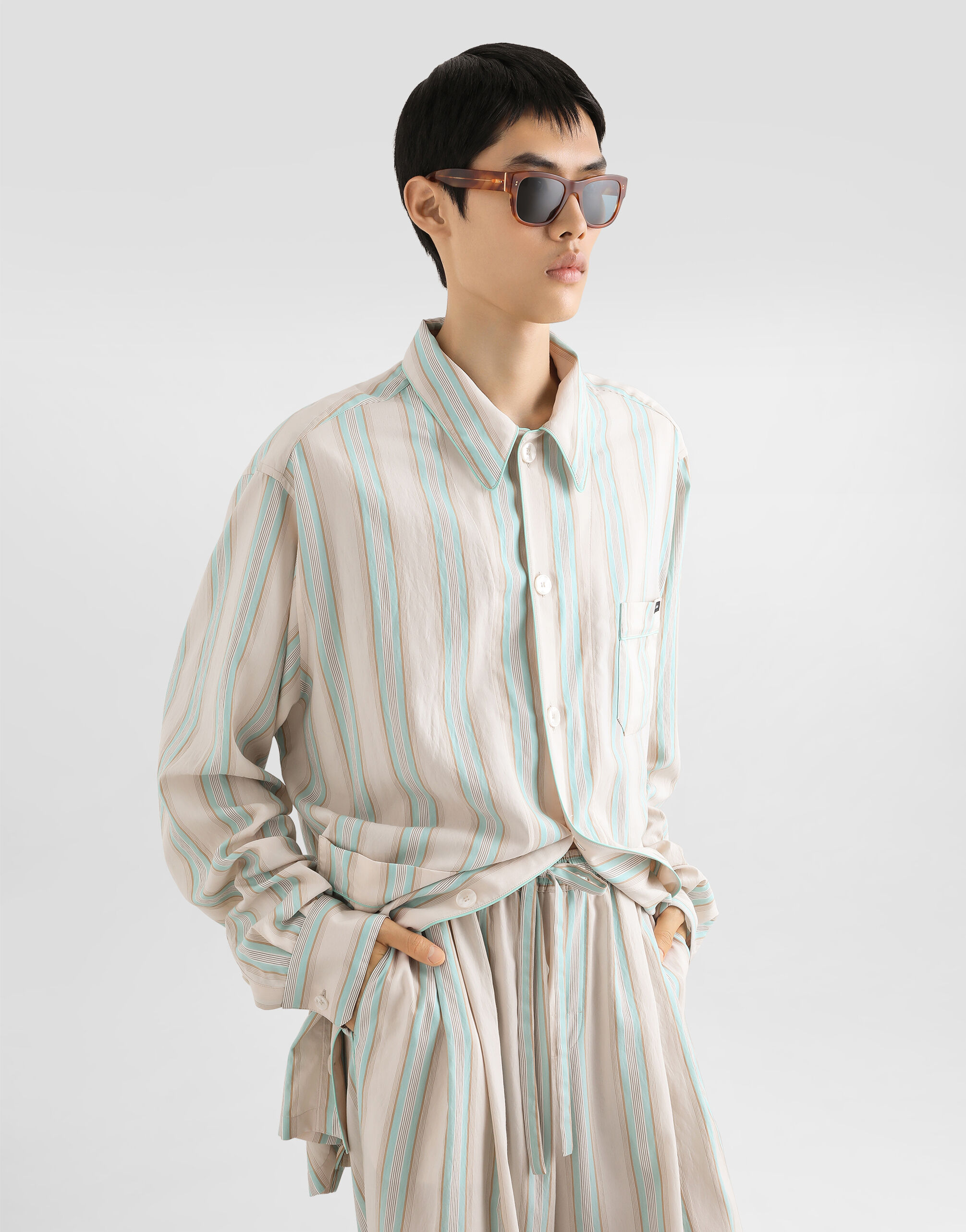Striped fabric vanity shirt in Multicolor for Men | Dolce&Gabbana® US