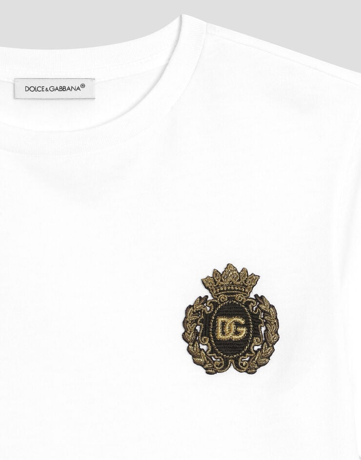 Dolce & Gabbana Jersey T-shirt with patch White L4JTHUG7O6O