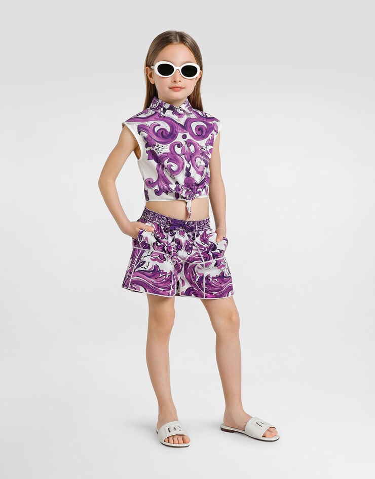 Dolce & Gabbana Majolica-print sleeveless shirt Multicolor L56S41HH5EN