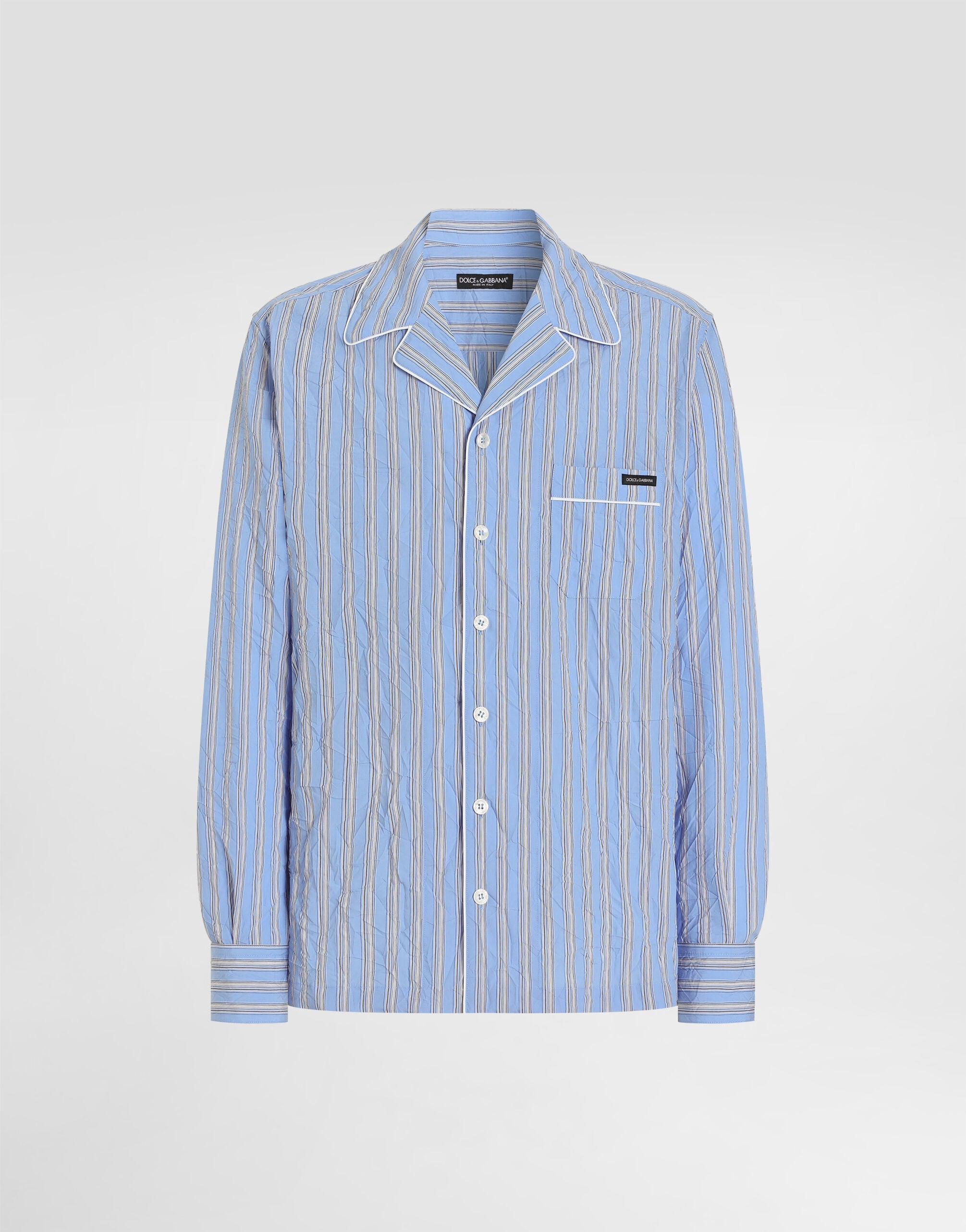 Crinkled striped fabric vanity shirt