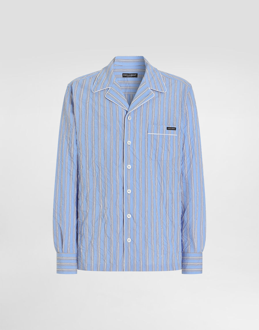 Crinkled striped fabric vanity shirt