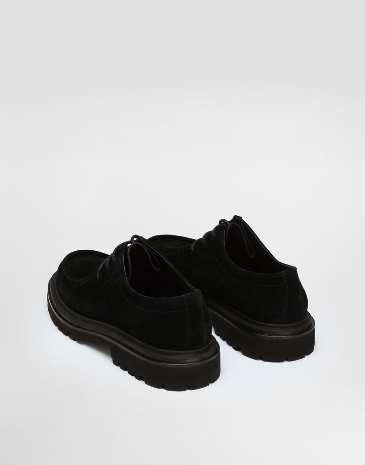 Dolce & Gabbana حذاء ديربي من جلد عجل شمواه أسود A10886AT441